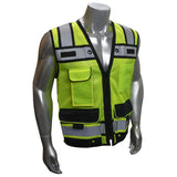 REXZUS B Engineer Safety Vest High Visibility Reflective Safety Vest Mesh with Zipper and pockets