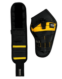 Drill Tool Belt Holster and Magnetic Wristband Combo, Safe and Convenient Storage for Electric Drill, bits, Screws and Accessories for Men, Tradesman and DIY Enthusiast (Black/Yellow)