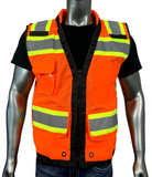 REXZUS H Safety Vest Black For Mens Class 1 Black Series Utility Pockets Safety Vests Premium Black Series