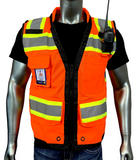 REXZUS H Safety Vest Black For Mens Class 1 Black Series Utility Pockets Safety Vests Premium Black Series