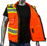 REXZUS H Safety Vest Black For Mens Class 1 Black Series Utility Pockets Safety Vests Premium Black Series