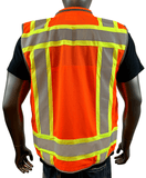REXZUS A Reflective Vest Class 2 Heavy Woven Two Tone Engineer Hi Viz Safety Vest 3M 8712 Tape