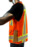 REXZUS A Reflective Vest Class 2 Heavy Woven Two Tone Engineer Hi Viz Safety Vest 3M 8712 Tape