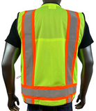 REXZUS F Professional Surveyors Safety Vests With Pockets and Zipper & High Visibility Reflective Tape 3M