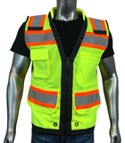 REXZUS H Safety Vest Black For Mens Class 1 Black Series Utility Pockets Safety Vests Premium Black Series