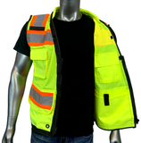 REXZUS H Safety Vest Black For Mens Class 1 Black Series Utility Pockets Safety Vests Premium Black Series