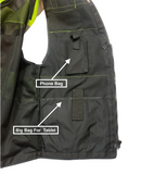 REXZUS D Safety Vest Black For Mens Class 2 Black Series Heavy Duty Utility Pockets Safety Vests Premium Black Series