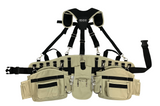 Tool Belt With Suspenders - Adjustable System with 2-Power Tool Hooks - Tool Pouch For Framers Carpenter Electrician (Khaki)