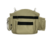 Tool Belt With Suspenders - Adjustable System with 2-Power Tool Hooks - Tool Pouch For Framers Carpenter Electrician (Khaki)