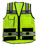 REXZUS B Engineer Safety Vest High Visibility Reflective Safety Vest Mesh with Zipper and pockets