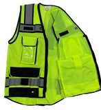 REXZUS B Engineer Safety Vest High Visibility Reflective Safety Vest Mesh with Zipper and pockets