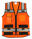 REXZUS B Engineer Safety Vest High Visibility Reflective Safety Vest Mesh with Zipper and pockets