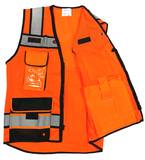 REXZUS B Engineer Safety Vest High Visibility Reflective Safety Vest Mesh with Zipper and pockets