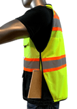 REXZUS C Vest Mens Class 2 Black Series Serveyors Utility Pockets Safety Vests Premium Black Series Serveyors Vest