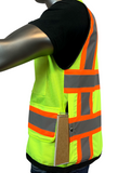 REXZUS H Safety Vest Black For Mens Class 1 Black Series Utility Pockets Safety Vests Premium Black Series