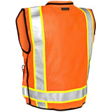 REXZUS F Professional Surveyors Safety Vests With Pockets and Zipper & High Visibility Reflective Tape 3M