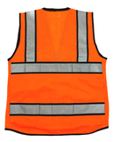 REXZUS B Engineer Safety Vest High Visibility Reflective Safety Vest Mesh with Zipper and pockets